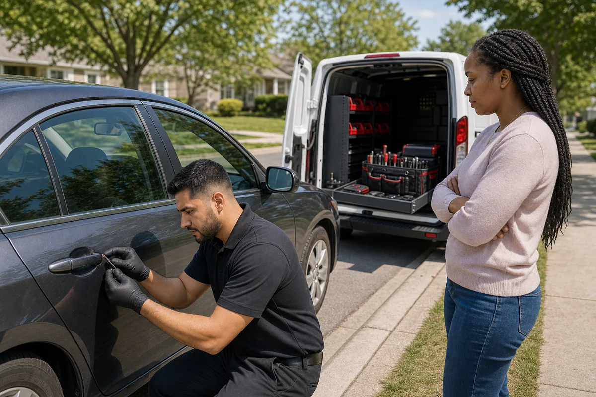 Authorized car lockout assistance with a Landover vehicle owner present