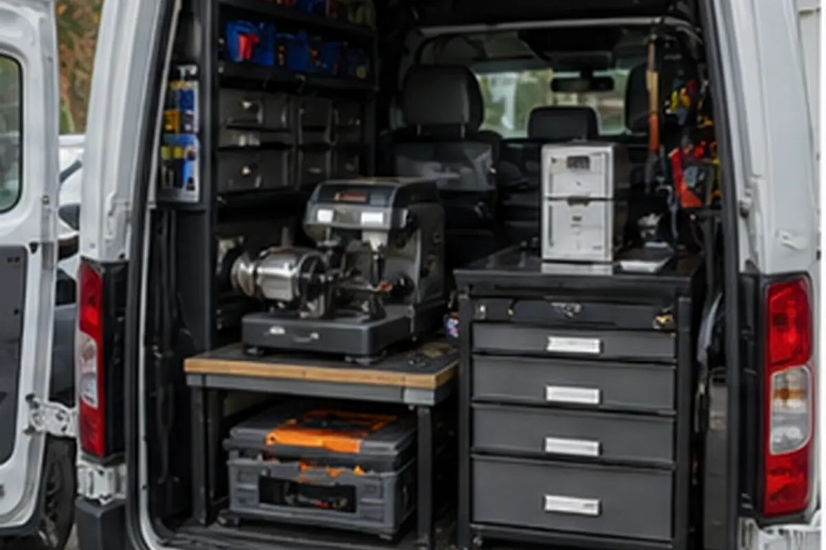 Mobile locksmith van equipment for Landover service calls